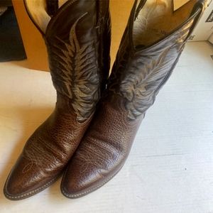 Dan Post Black Leather El Paso Cowboy Stitched Boots Men's Size 11 1/2D